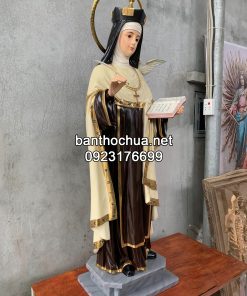 Tượng Mẹ Teresa Avila Cao 120cm Bằng Gỗ Phấn Màu (2)