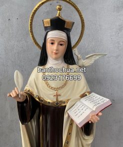 Tượng Mẹ Teresa Avila Cao 120cm Bằng Gỗ Phấn Màu (4)